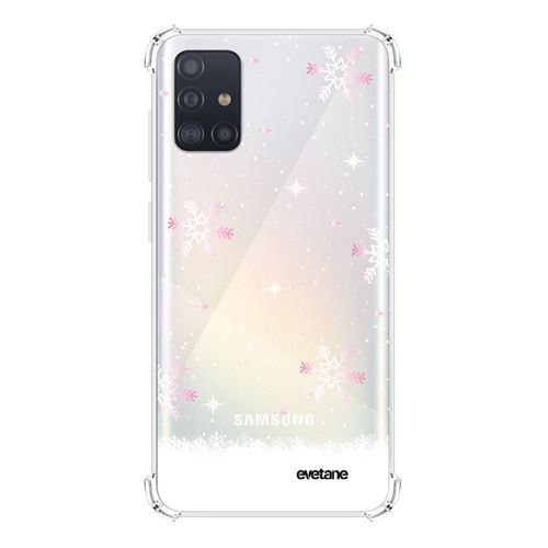 Coque pour Samsung Galaxy A51 5G anti-choc souple avec angles renforcés transparente Chute de flocons [Evetane®]