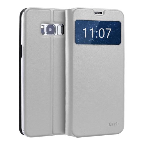 doupi Deluxe FlipCover pour Samsung Galaxy S8, avec fenêtre magnétique Book Style protection écran stand Protecteur d'écran Case, blanc