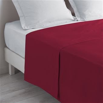 Drap plat 2 personnes 240 x 300 cm uni 57 fils lina +point ...