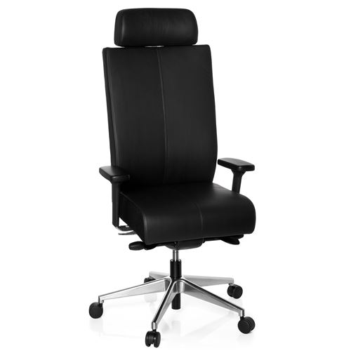 Si&egrave;ge de bureau / Si&egrave;ge pivotant PRO-TEC XXL, cuir noir hjh OFFICE