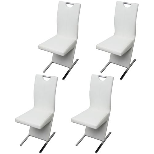 vidaXL Chaises de salle à manger 4 pcs Blanc en cuir artificiel