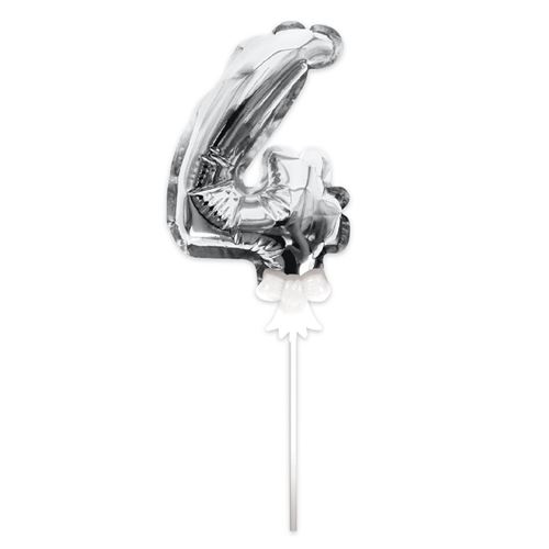 ballon argent gâteau - chiffre 4