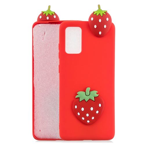 Coque en TPU Décor de poupée 3D souple fraise pour votre Samsung Galaxy A41 (Global Version)