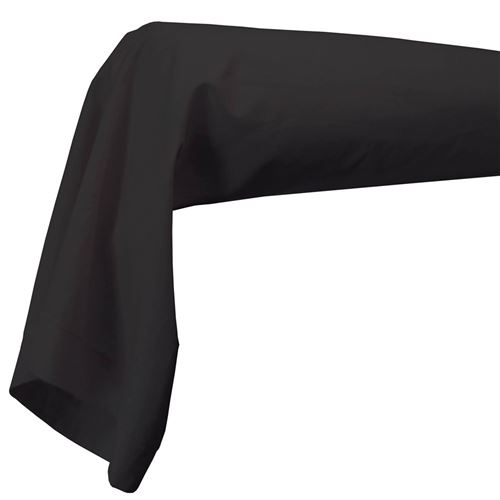 Taie de traversin 85 x 185 cm uni 57 fils lina + point bourdon Charbon