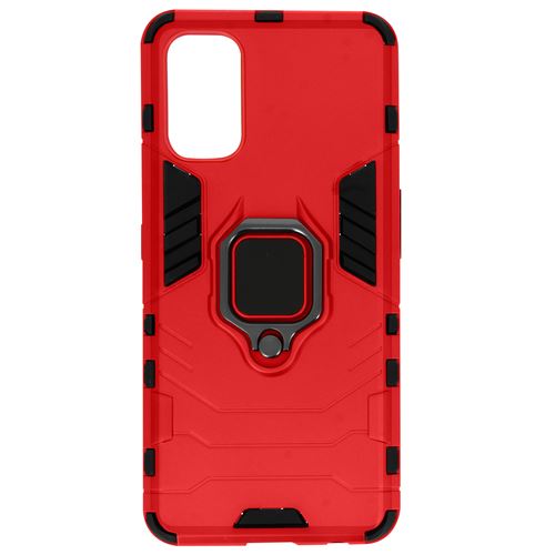 Coque pour Realme 7 Pro Rigide Antichoc Bague Métallique Support Vidéo rouge