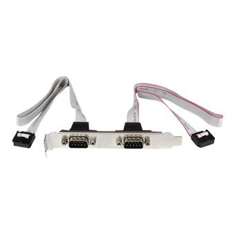 Support De Port Série DB9 16 Pouces à 2 Ports Vers En Tete 10 Broches Panneau Serie Db 9 M Pour Idc 10 Broches F 40 64 Cm Gris