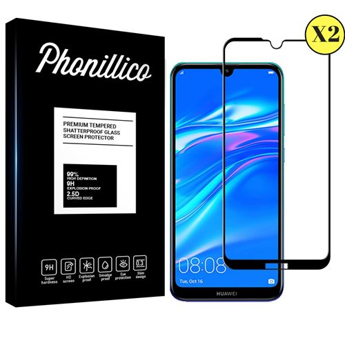 Verre Trempe pour Huawei Y6 2019 - Y6 PRO 2019 - Y6 PRIME 2019 [Pack 2] Film Bord Noir Vitre Protection Ecran Phonillico®