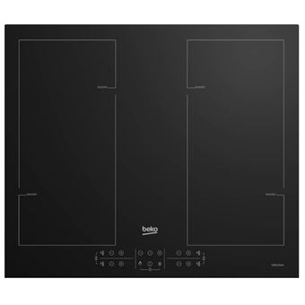 Beko HII64206F2MT - Table de cuisson à induction - 4 plaques de cuisson - Niche - largeur : 56 cm - profondeur : 59 cm - noir - avec avant biseauté