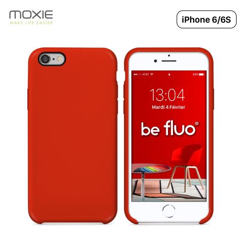 Coque iPhone 6/6S Moxie BeFluo® Coque Silicone Liquide Fine et Légère, Anti-chocs et Anti-rayures - Rouge