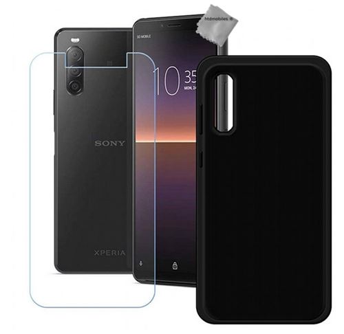 Coque silicone gel fine pour Sony Xperia 10 II avec film ecran - NOIR