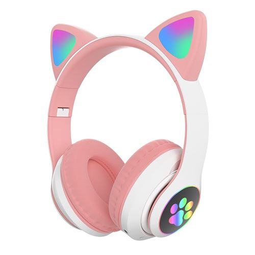 Bluetooth casque chat mignon casque rose avec micro casque de