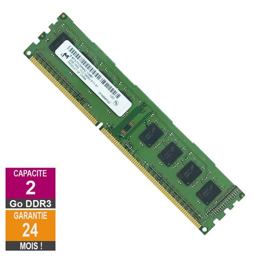 Barrette Mémoire 2Go Ram Ddr3 Micron Mt8Jtf25664Az-1G4M1 Dimm Pc3-10600U