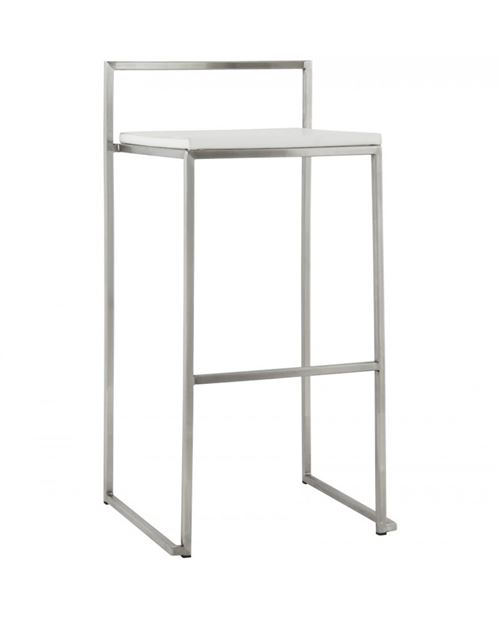 Tabouret de bar design METO WHITE 41x45x87 cm