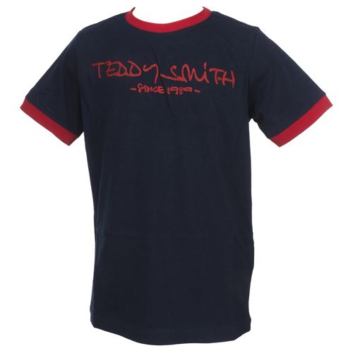 Tee shirt manches courtes Teddy smith Ticlass nv/bdx mc tee jr Bleu taille : 14ans réf : 29012
