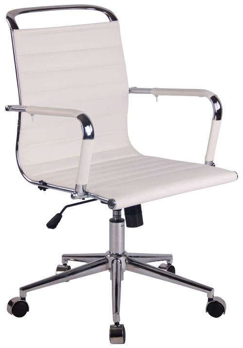 Chaise de Bureau Barton en Similicuir avec Design moderne et épuré - Couleur blanc