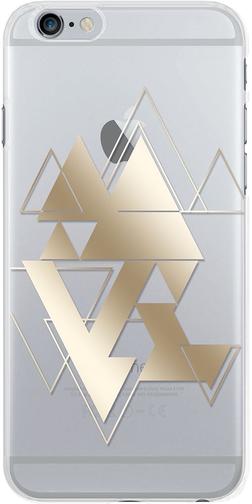 Coque souple transparente triangles dorés pour iPhone 6/6S