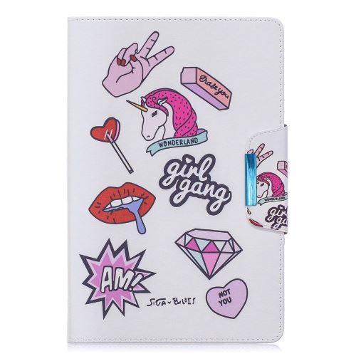 Etui en PU impression de motifs fermoir large gang de filles avec support pour votre Galaxy Tab A 10.1 (2019) SM-T510/SM-T515
