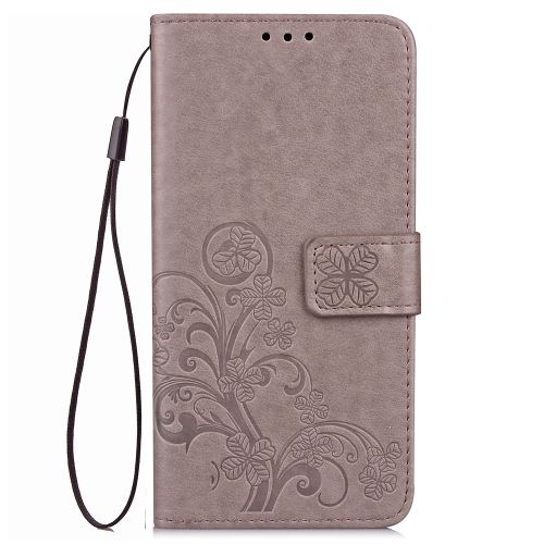 Housse étui en cuir Lucky grass pour Sony Xperia XA2 Ultra - Gris -4873