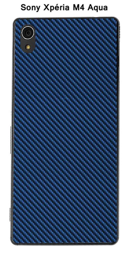 Coque Carbone couleur Classic Blue pour Sony Xpéria M4 Aqua