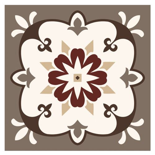 6 stickers carreaux gris - marron 15 x 15 cm