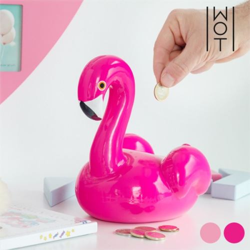 Tirelire en Céramique Flamant Rose - Objet de decoration maison Couleur - Fuchsia