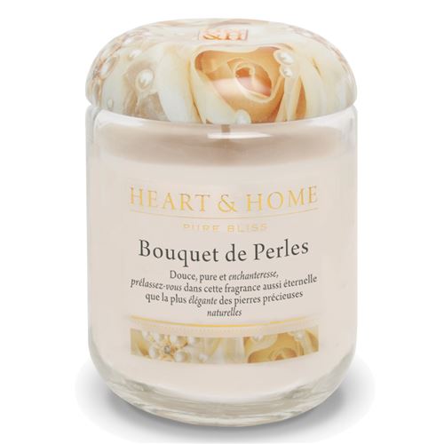 Jarre Bougie à la cire de soja Bouquet de Perles