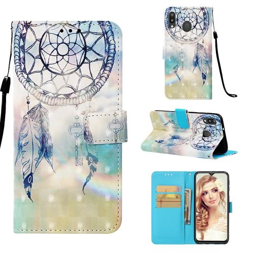 Etui en PU impression de motifs attrape-plumes de rêve pour votre Samsung Galaxy M20
