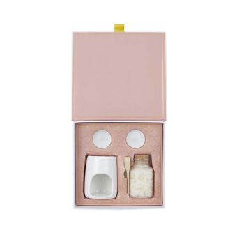 The Home Deco Factory - Coffret brûle parfum avec cire parfumée senteur fleur de ceriser - 1