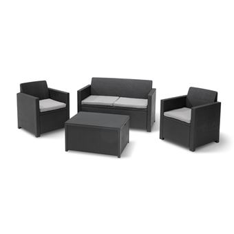 Allibert Salon De Jardin Merano 4 Places Avec Table Coffre