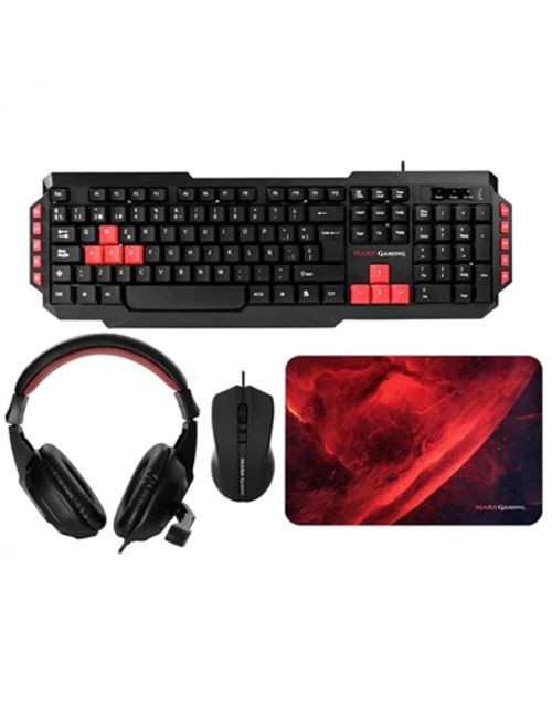 Pack Gaming Mars Gaming MRCP1 (4 Pcs) Noir Rouge