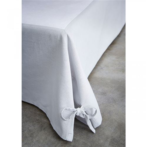 Cache sommier intégral coton gris 160x200