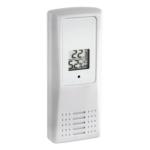 Transmetteur radio numérique pour température et humidité, écran LCD, blanc, TFA 30.3208.02