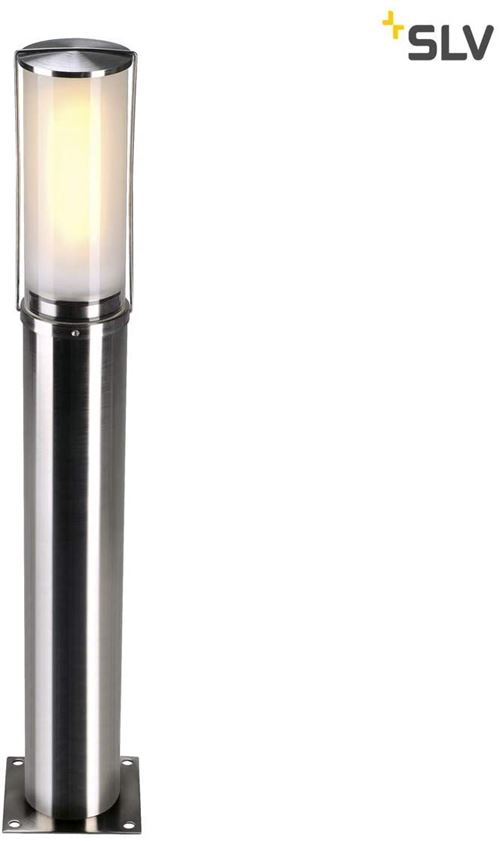 SLV 229162 Big ongles 50 Lampe standard, 304 en acier inoxydable, ampoule E27 ESL, max, 15 W, IP44, en acier, argent, 42 x 11 cm