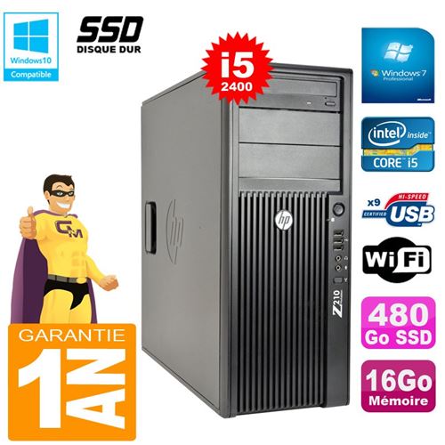 Pc tour hp workstation z210 i5-2400 ram 16go disque 480go ssd graveur dvd wifi w7 État correct - Hewlett-Packard reconditionné disponible sur Fnac