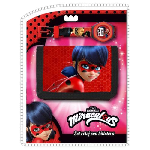 Disney - Ladybug Set Montre Digitale avec Porte Feuille, LB17052
