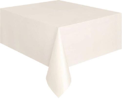 Nappe ivoire plastique rectangulaire 135x270 cm