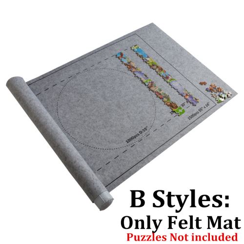 Puzzles Mat Jigsaw Roll Feutre Mat Play Mat Large Couverture gris pur