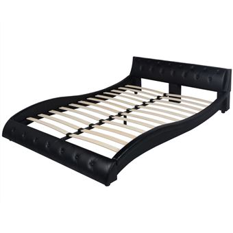 vidaxl cadre de lit 140x200 cm cuir artificiel noir lit adulte lit double lit 2 places achat prix fnac - Cadre Lit 140x200 vidaxl cadre de lit 140x200 cm cuir artificiel noir lit adulte lit double lit 2 places achat prix fnac - Cadre Lit 140x200