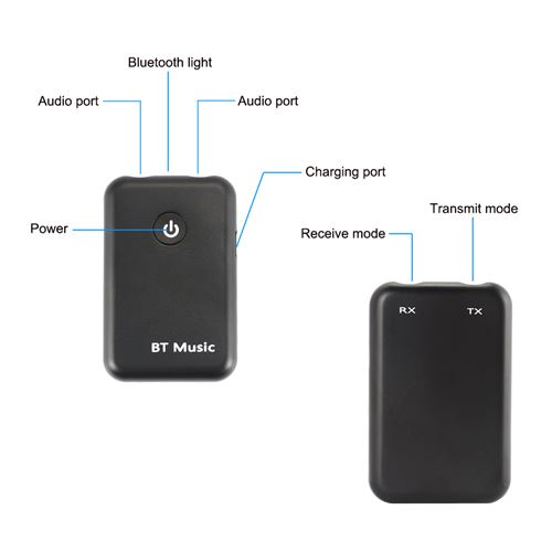 amplificateur haut-parleur N/A UMTGE Bluetooth V4.2 Transmetteur Récepteur Surporting A2DP et AVRCP Mini Émetteur Bluetooth Portable Low Latency Low Latency pour TV audio stéréo charge et lecture 