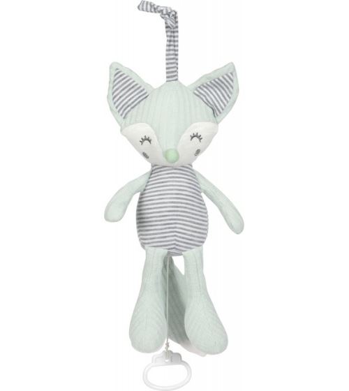 Tiamo boîte à musique Foxy Foxy Foxy Fox 30 cm vert menthe-gris