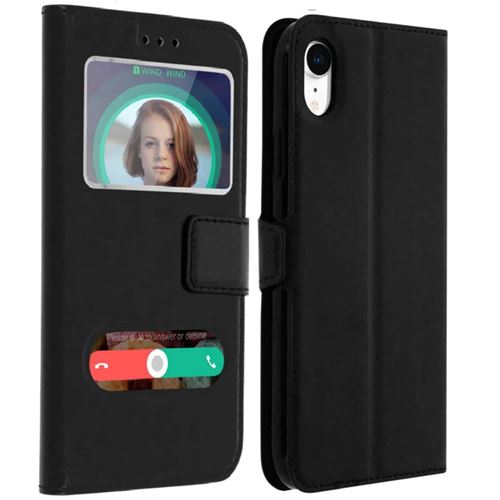 Etui double fenêtre pour iPhone XR - Noir