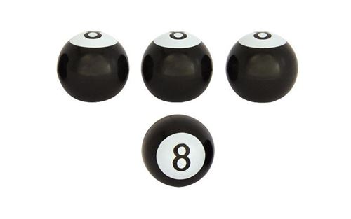 AutoStyle capuchons 8-ball de valve AV noir 4 pièces