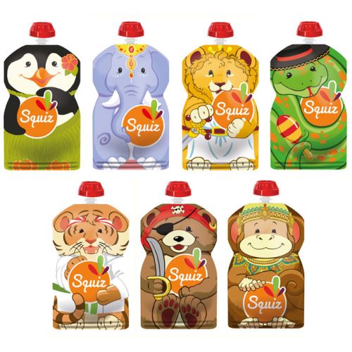Lot de 7 Gourdes souples Carnaval