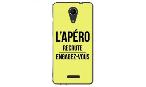 Coque souple pour Wiko Tommy 2 avec impression Motifs l'apéro recrute jaune