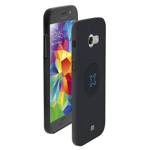 Mobilis U.FIX - Achterzijde behuizing voor mobiele telefoon - metaal, silicone, thermoplastic polyurethaan (TPU) - zwart - voor Samsung Galaxy A3 (2017)