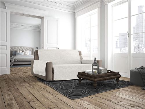 Italian Bed Linen Housse de canapé antidérapante et Confortable 3 Places crème
