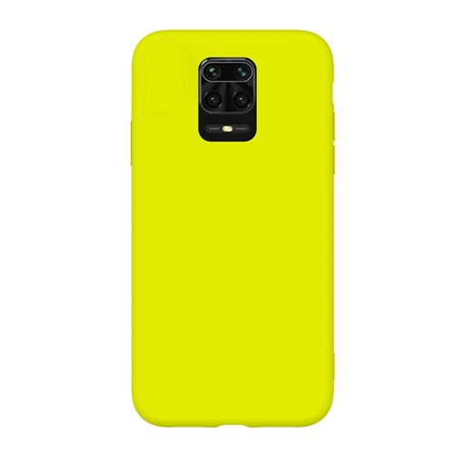 DLIK Coque pour Xiaomi Redmi Note 9 Pro Housse TPU Silicone Liquide Flexible - Etui Ultra Mince - Jaune