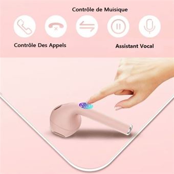 Écouteurs Bluetooth TIMU – 50h D'autonomie, Sport, étanches IPX7, Son Qualité (Rose Pâle)