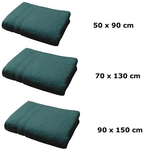 Lot linge de bain - Une serviette de toilette, un drap de bain et maxi drap bain - Bleu émeraude