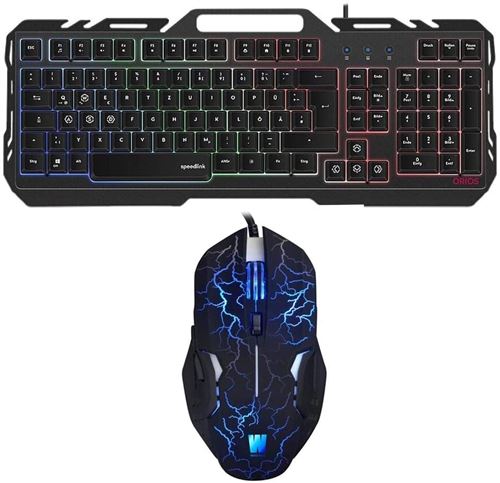 pack clavier souris gamer orios meca full metal wasdkey compatible ps4, ps3 et xbox one